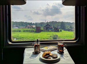 Blick aus der Transsibirischen Eisenbahn